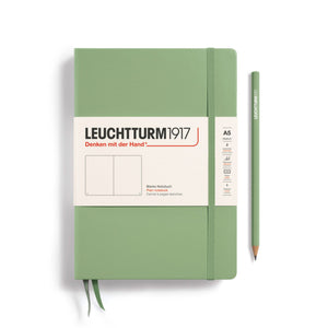 A5 Medium Notebook - Hardcover Notebook Leuchtturm1917 Sage Blank 