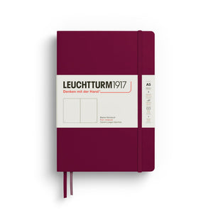 A5 Medium Notebook - Hardcover Notebook Leuchtturm1917 Port Red Blank 