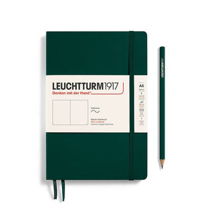 A5 Medium Notebook - Softcover Notebook Leuchtturm1917 Forest Green Blank 
