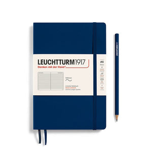 A5 Medium Notebook - Softcover Notebook Leuchtturm1917 Navy Lined 