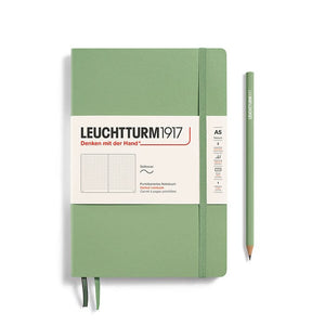 A5 Medium Notebook - Softcover Notebook Leuchtturm1917 Sage Dotted 