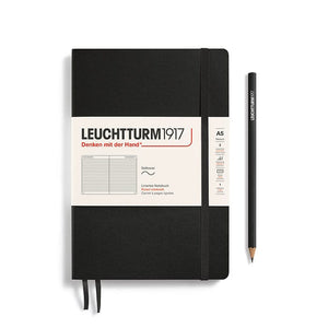 A5 Medium Notebook - Softcover Notebook Leuchtturm1917 Black Lined 