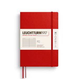 A5 Medium Notebook - Softcover Notebook Leuchtturm1917 Cherry Lined 