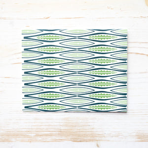 Abstract Leaves Greeting Card Greeting Card Papillon Press Green Leaves 