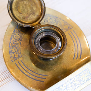 Vintage Inkwell - Brass Mid-Century Inkwell Papillon Press 