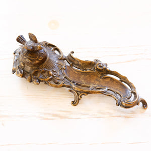 Art Nouveau Brass Inkwell with Bird Inkwell Antique Item 