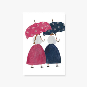 Postcard - Flower Printed Umbrellas