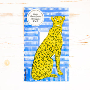 Giant Mantelpiece Menagerie Card: The Cheetah Greeting Card Cambridge Imprint 