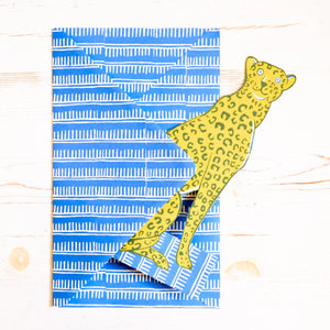 Giant Mantelpiece Menagerie Card: The Cheetah Greeting Card Cambridge Imprint 