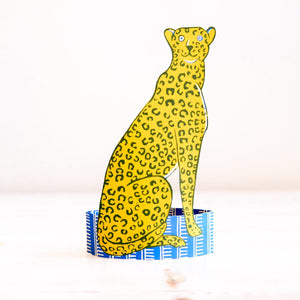 Giant Mantelpiece Menagerie Card: The Cheetah Greeting Card Cambridge Imprint 