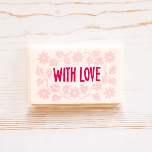 Pack of "With Love" Gift Cards Gift Card Cambridge Imprint Pink and Red 