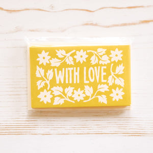 Pack of "With Love" Gift Cards Gift Card Cambridge Imprint Mustard 