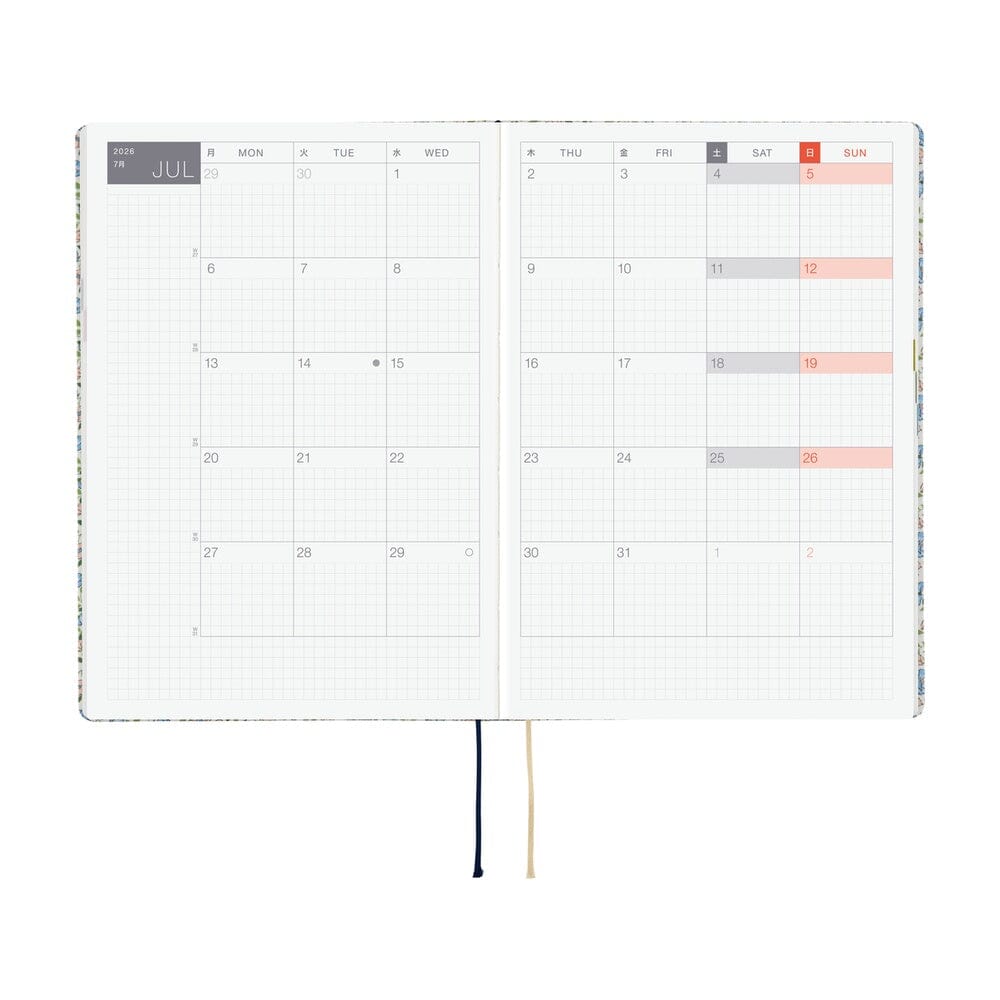 Hobonichi Techo 2026 HON A5: Liberty Fabrics: Sasha Kiora Planner Hobonichi 