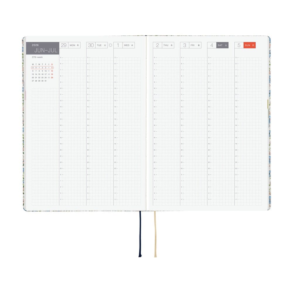 Hobonichi Techo 2026 HON A5: Liberty Fabrics: Sasha Kiora Planner Hobonichi 