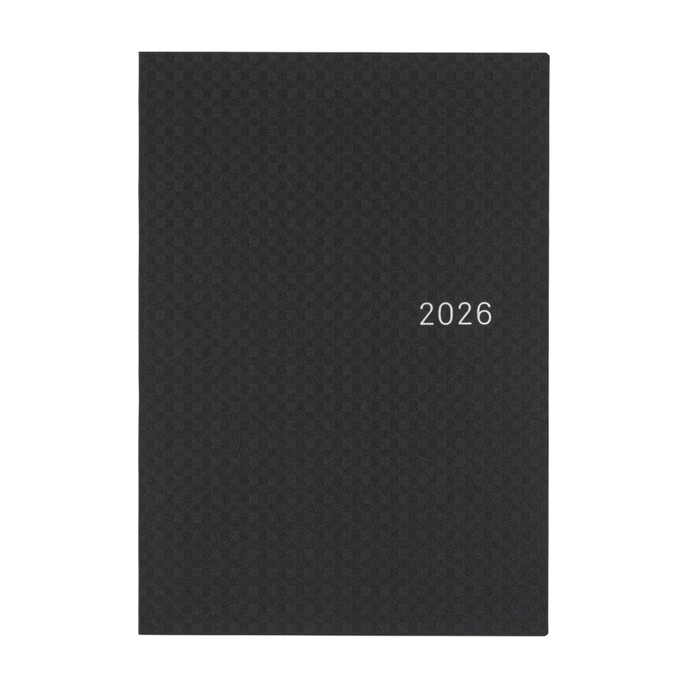 Hobonichi Techo 2026 HON A5: Paper Series: Black Gingham Planner Hobonichi 