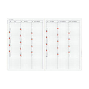 Hobonichi Techo 2026 HON A5: Paper Series: Black Gingham Planner Hobonichi 