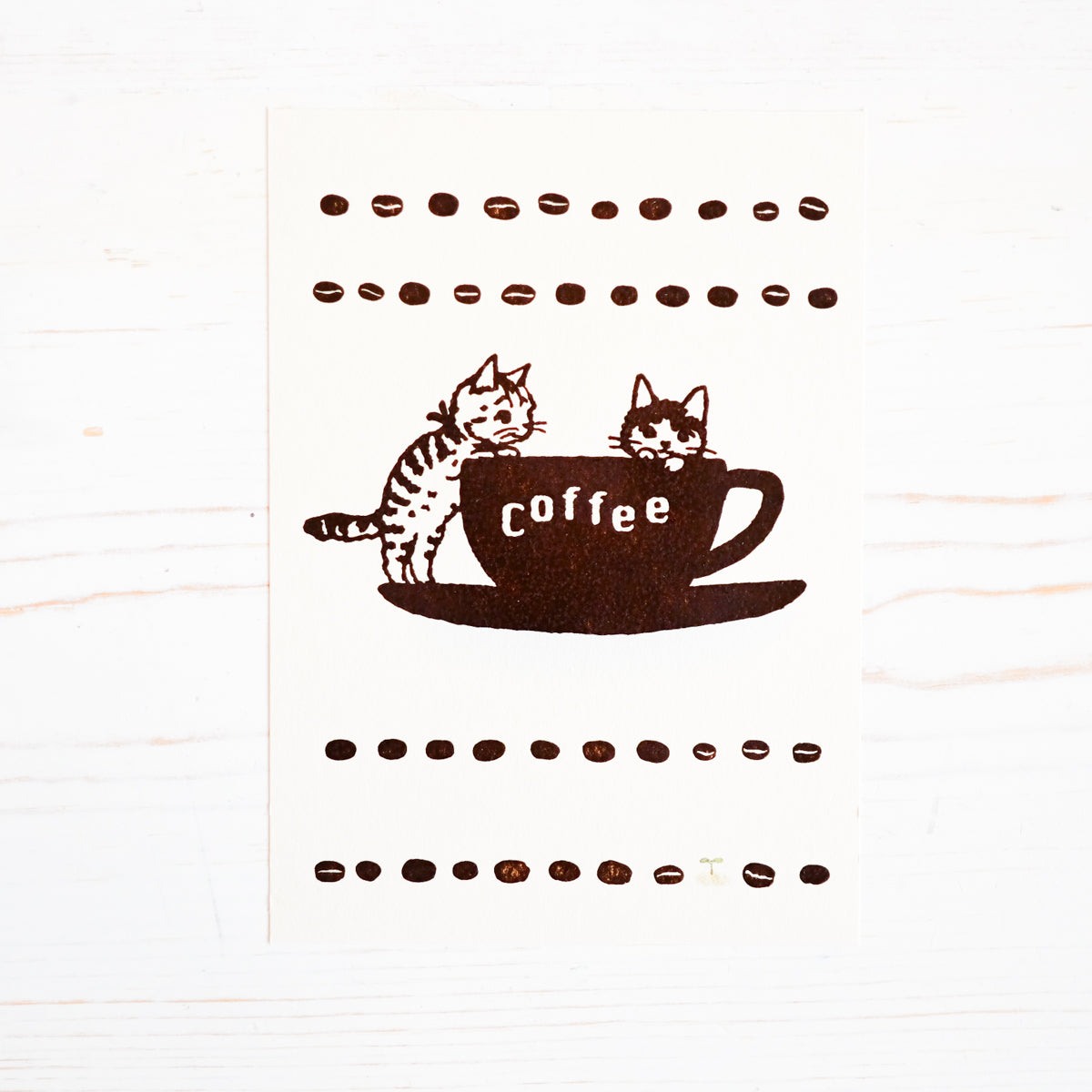 Pottering Cat Coffee Postcard