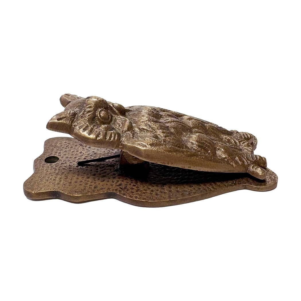 4" Solid Antiqued Brass Owl Hanging Paper Holder Clip Madison Bay Co. - Historical Home Decor Reproductions 