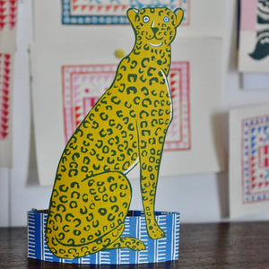 Giant Mantelpiece Menagerie Card: The Cheetah Greeting Card Cambridge Imprint 