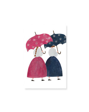 Postcard - Flower Printed Umbrellas