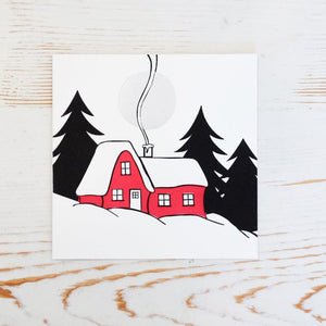 Snowy House Holiday Card Box Set Greeting Card Papillon Press 