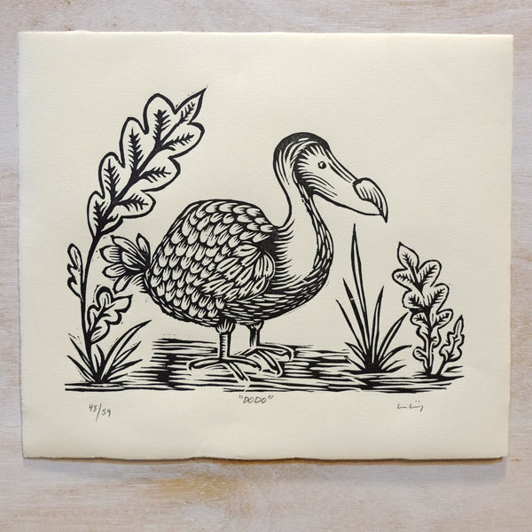 Dodo Bird Woodcut Print Papillon Press 