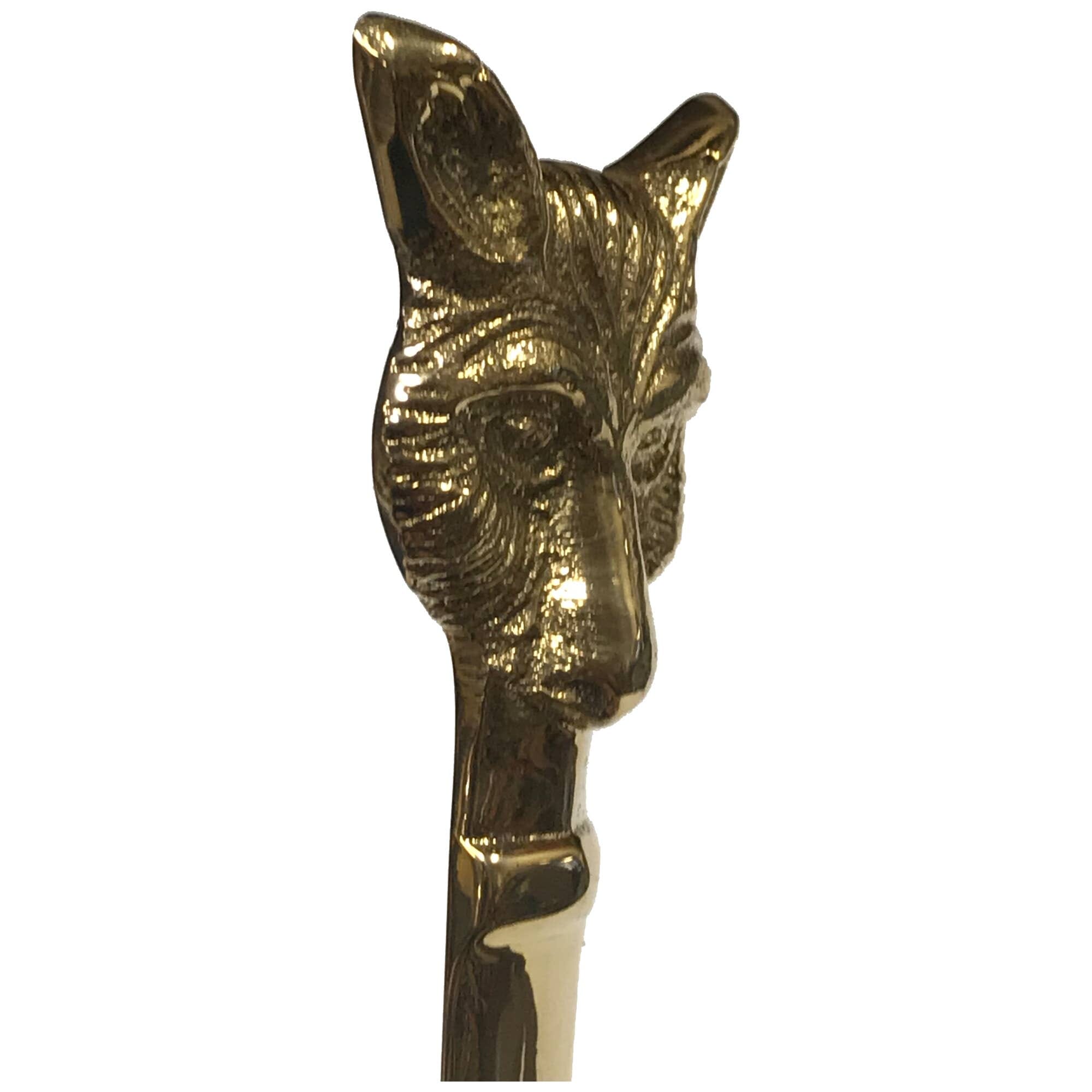 6-1/4" Solid Brass Fox Head Letter Opener Madison Bay Co. - Historical Home Decor Reproductions 