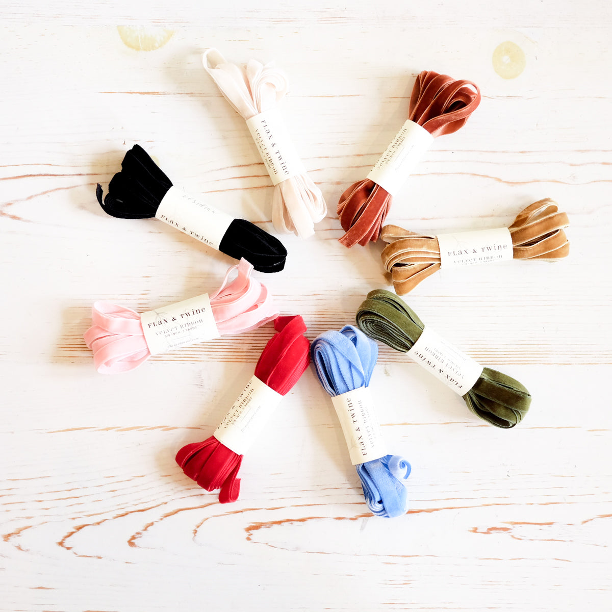 Flax & Twine 3/8" Velvet Ribbon