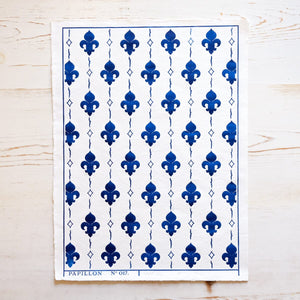 Fleur de Lis Block Print Art Print Papillon Press 