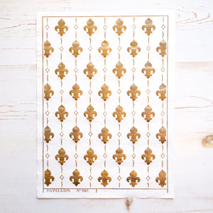 Fleur de Lis Block Print Art Print Papillon Press 