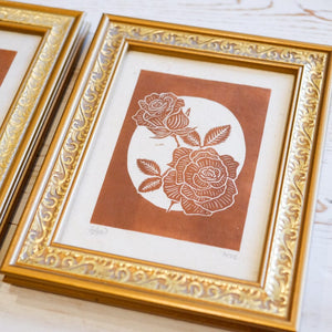 #009 & #010 - Framed Floral Prints Framed Print Papillon Press Rose 