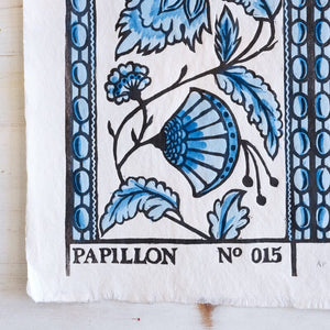 French Ribbon Hand-Painted Print - Blue Art Print Papillon Press 