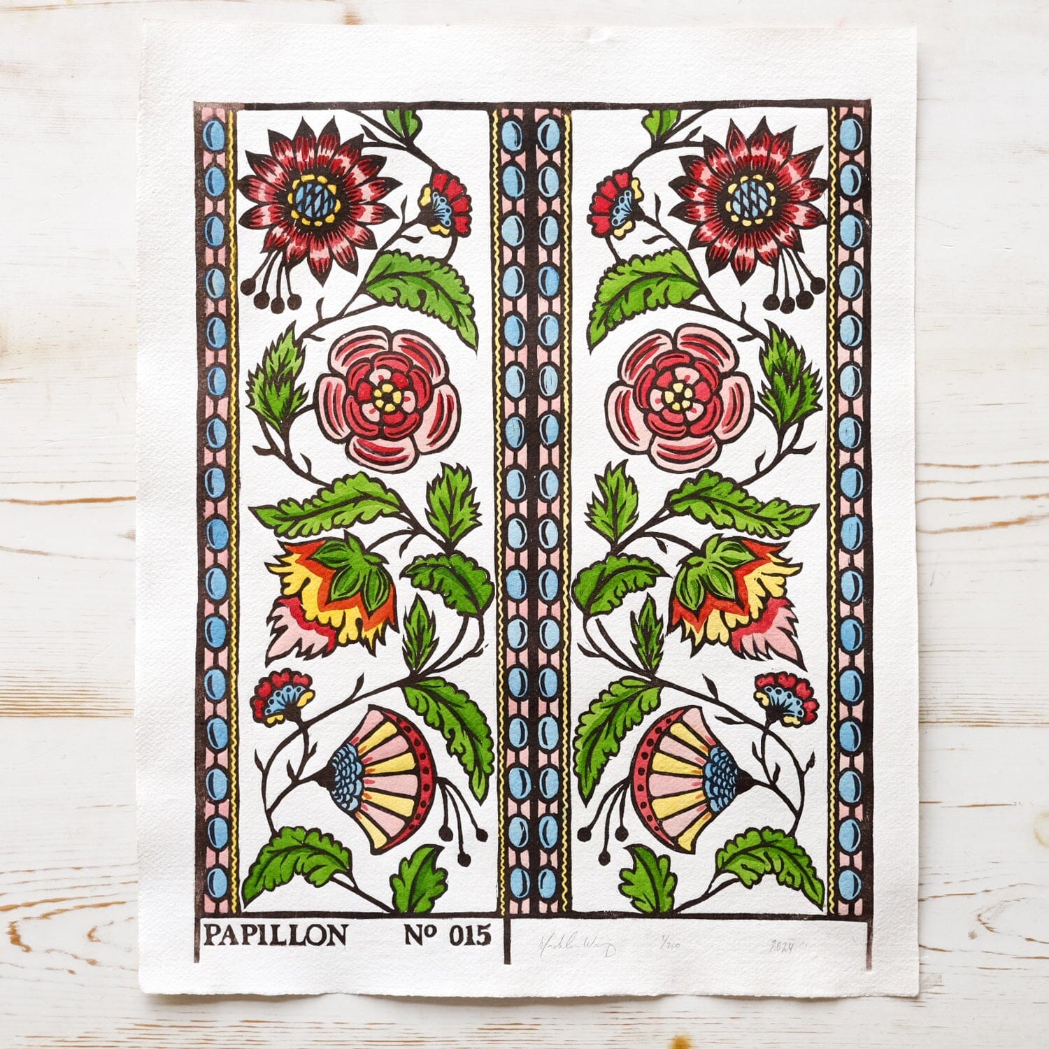 Papillon Ribbon French Ribbons Hand-Painted Print - Papillon Press