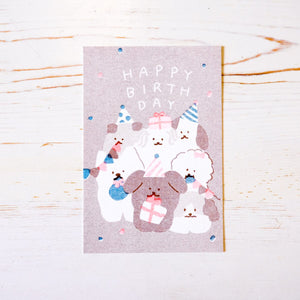 Risograph Postcard postcard Furukawa Shiko Dogs Birthday 