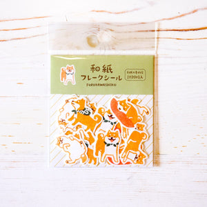 Washi Flake Stickers Sticker Furukawa Shiko Shiba Inu 
