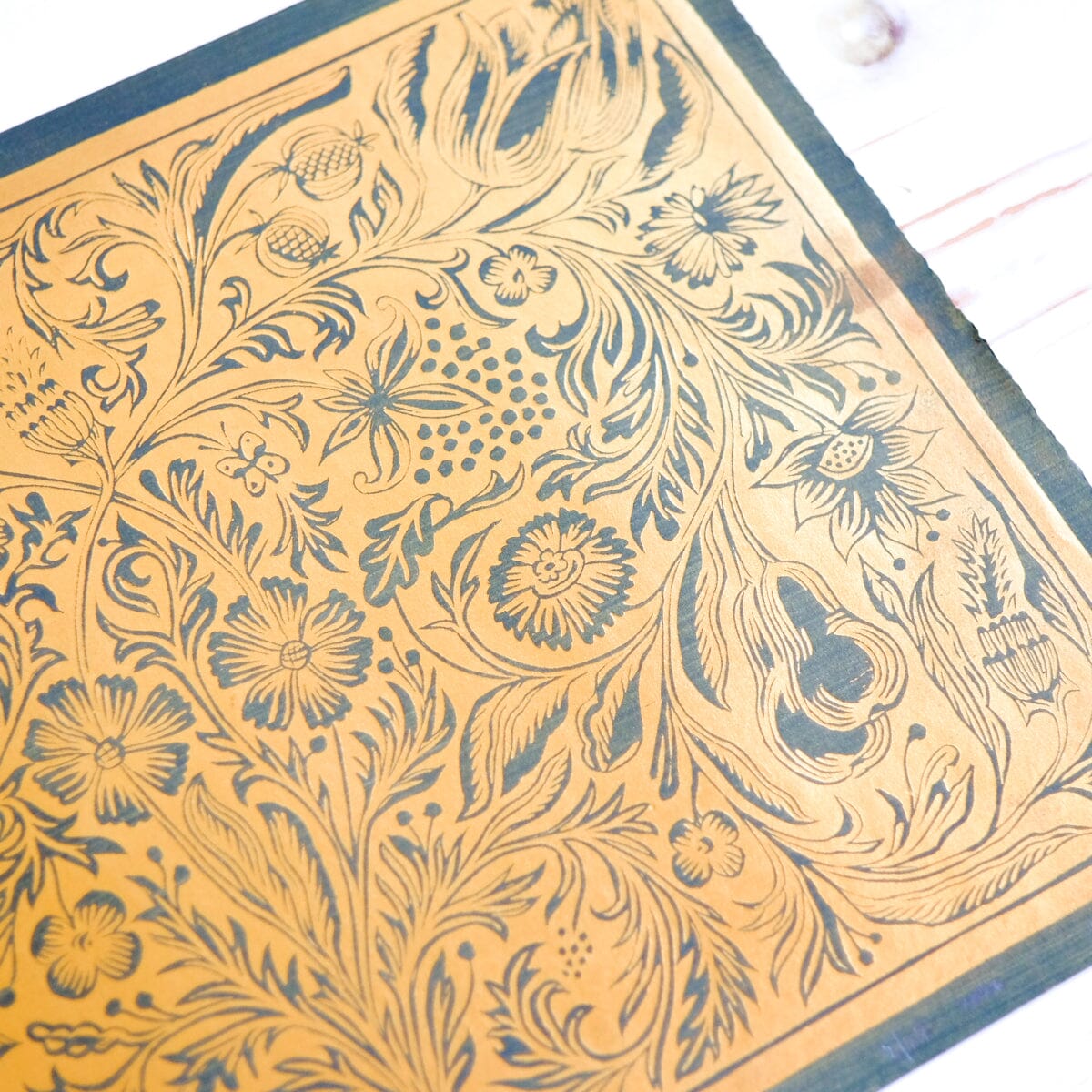 German Bouquet - Gold Art Print Papillon Press Brown and Gold 