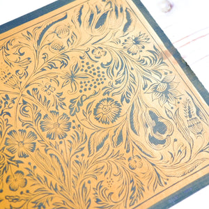 German Bouquet - Gold Art Print Papillon Press Green and Gold 