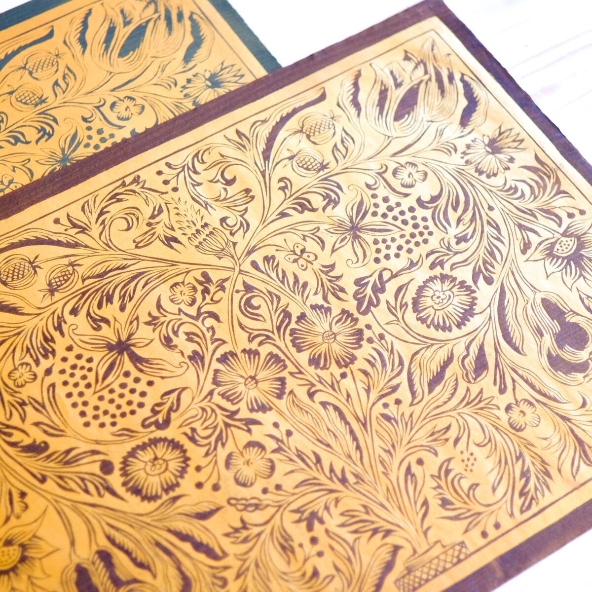 German Bouquet - Gold Art Print Papillon Press Brown and Gold 