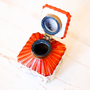 Hand-Painted Ceramic Inkwell Inkwell Antique Item 