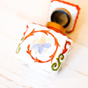 Hand-Painted Ceramic Inkwell Inkwell Antique Item 