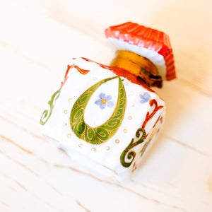 Hand-Painted Ceramic Inkwell Inkwell Antique Item 