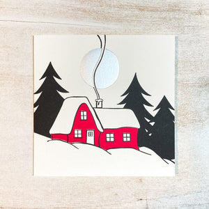 Snowy House Holiday Card Greeting Card Papillon Press 