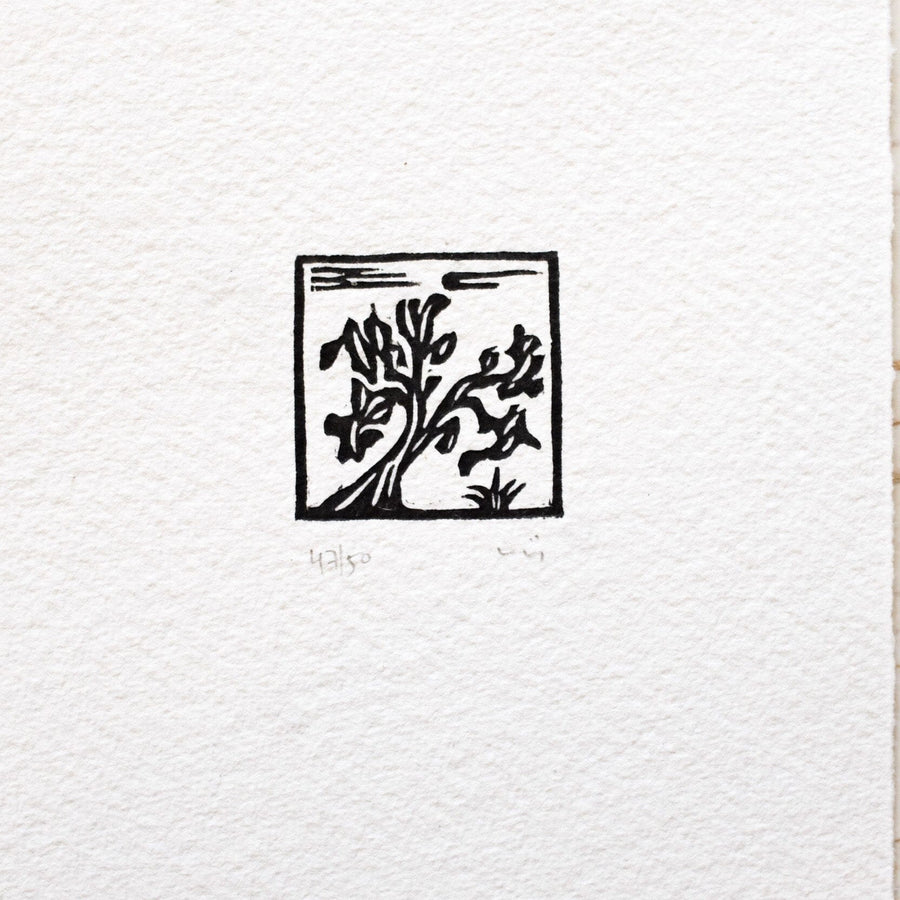 Mini Woodblock Print - Snag Art Print Papillon Press 
