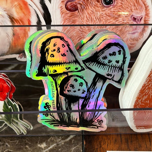 Mushroom Sticker- Holographic Sticker Papillon Press 