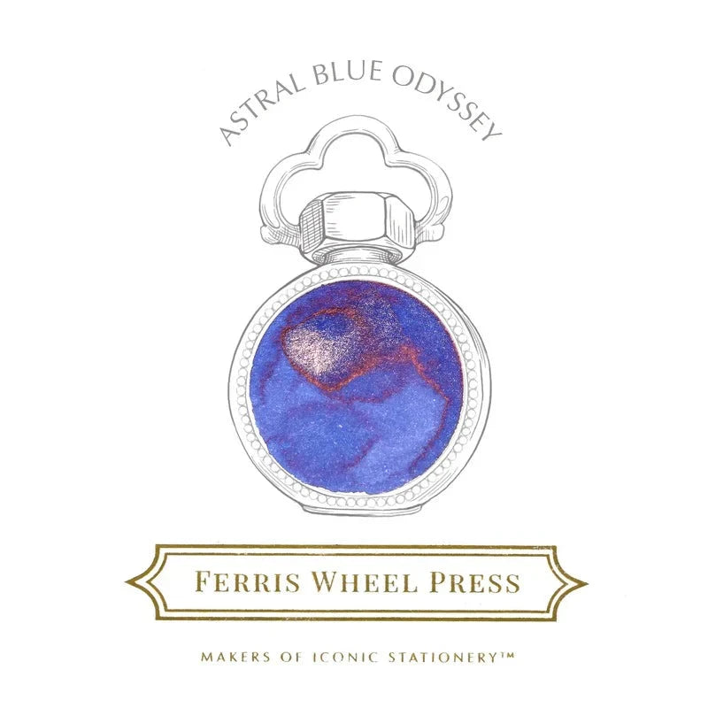38 ml - Astral Blue Odyessy Bottled Ink Ferris Wheel Press 