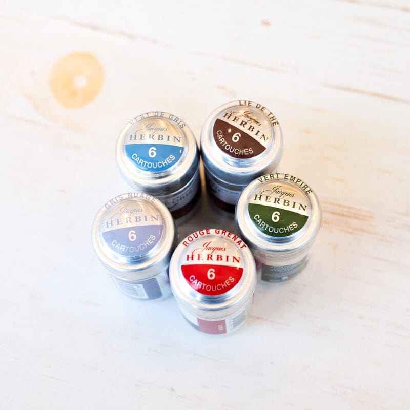 J. Herbin Fountain Pen Ink Cartridges - Tin of 6 Ink Cartridge J. Herbin 