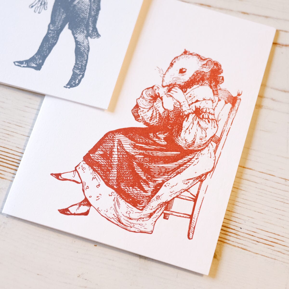 Darning Mouse Letterpress Greeting Card Greeting Card Papillon Press 