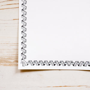 Letterpress Writing Stationery - Large Writing Stationery Papillon Press Black Geometric 