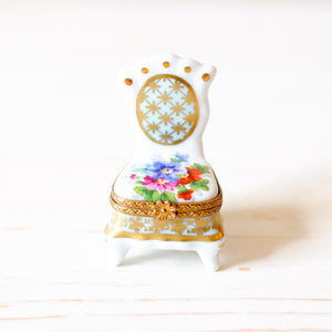 Limoges Boudoir Chair Trinket Box