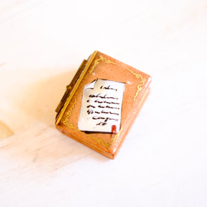 Limoges Book Trinket Box with Glasses